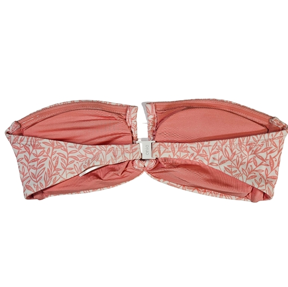 Onia Genevieve Bikini Top, White/Pink Micro Leaves, Small - Picture 8 of 16